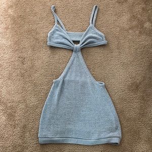 Blue cut out knit dress!